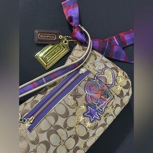 ❌SOLD❌.  Coach Poppy‎ Tartan Plaid Signature Glam Bag